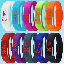 Men s Women s Silicone Red LED Sports Bracelet Touch Watch Digital Wrist Watch 4SZC
