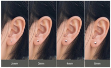 Wholesale 925 Sterling Silver earrings bijoux 4 size 5mm Hypoallergenic Fashion Sphere stud earrings For Women
