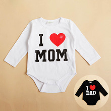 Super Baby I Love MOM/DAD Print Infant Toddler Baby Girl Boy Romper Jumpsuit Clothes Shirt