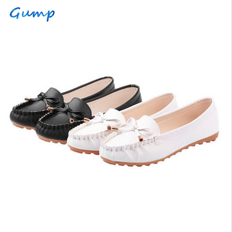 Spring Autumn Soft Leather Women Flats Shoes Female Casual Flat Shoes Women Loafers Shoes Slips Leather Black Flat Women's Shoes