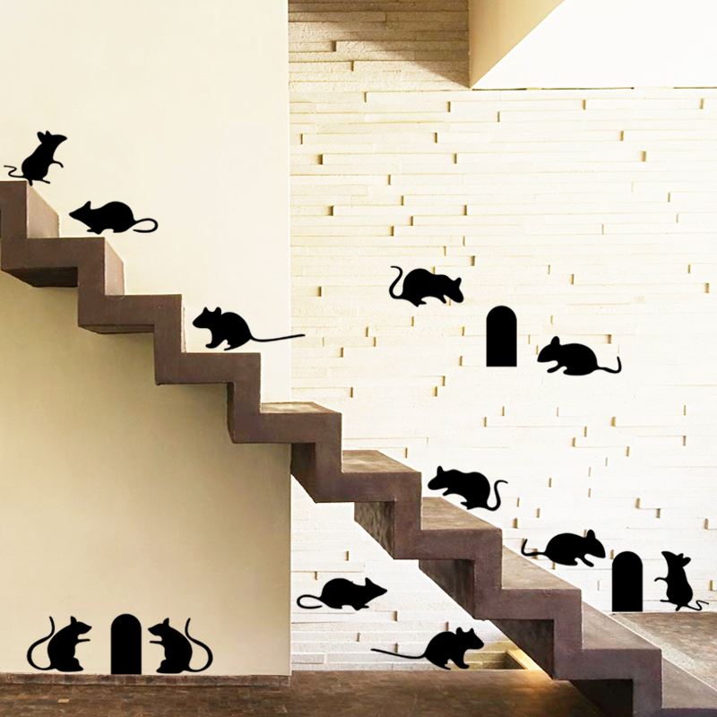 Online shop funny mouse hole wall stickers creative rat hole ...