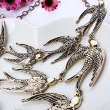 Fashion Women Brand Accessories Vintage Jewelry Swallow Necklace Alloy Clavicle Chain Wholesale Price XL57021