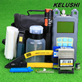 KELUSHI 19pcs set Fiber Optic FTTH Tool Kit with Optical Power Meter FC 6S Fiber Cleaver