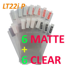 6pcs Clear 6pcs Matte protective film anti glare phone bags cases screen protector For SONY LT22i