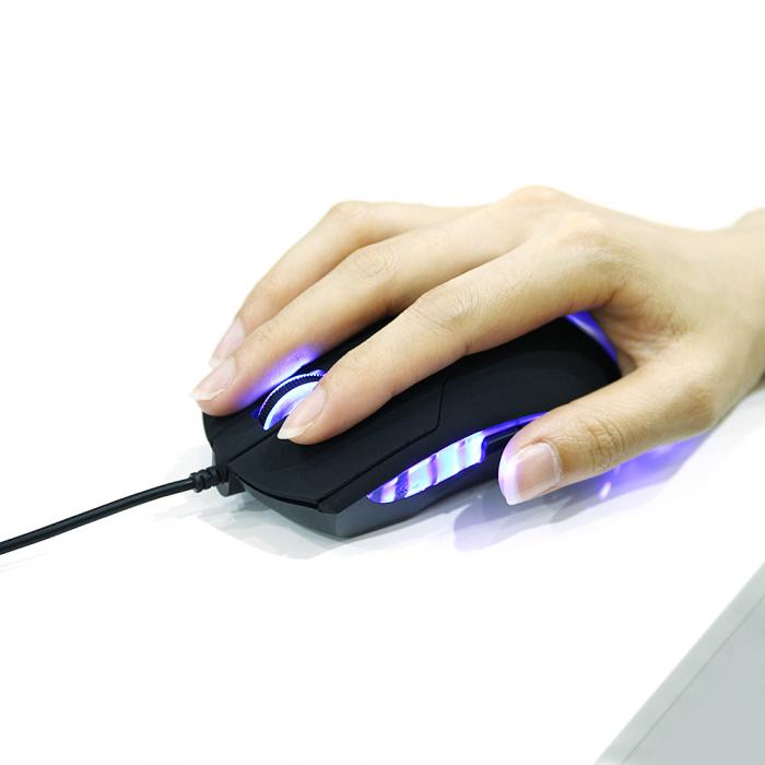Горячая продажа светодиодный USB Проводная игровая мышь 6 кнопок Регулируемая 2400
