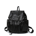 Fashion Multi pocket Backpack Women Solid Color Plain All match Casual Sofe Leather Bag Designer Drawstring