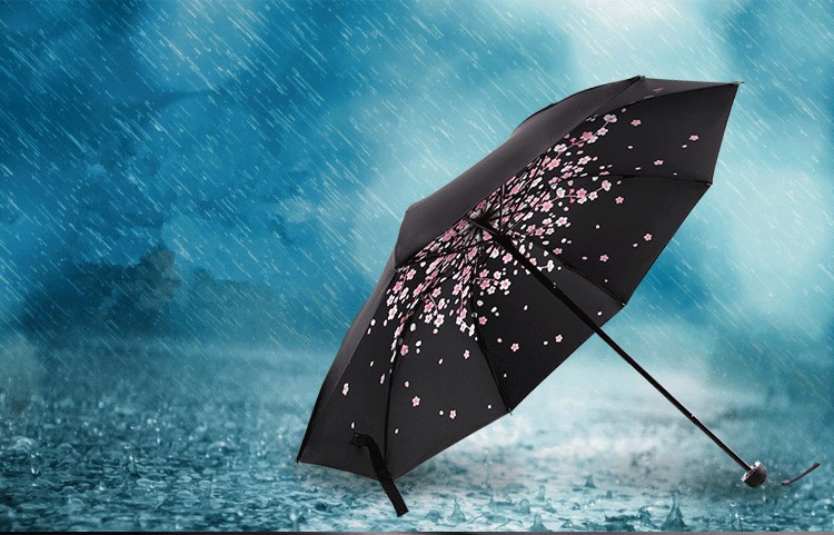 2016 High Quality Man Woman Fashion Beautiful Sakura Rain Umbrella 3 Fold Anti Uv Fashion Windproof Free Shipping HI01 (12)
