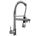 Free Shipping Promotion Sprayer Kitchen Mixer Faucet Double Spout Deck Mount Kitchen Faucet Tap Chrome Finish