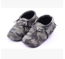 Tassels baby Shoes Army Camouflage Handsome Newborn PU leather Baby Moccasins Soft Moccs Kids Soft Soled