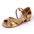 Latin Dance Shoes Girls Dazzling Low Heel Dance Shoes Kids High Quality Soft Bottom Shoes 5