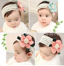 Korean fashion newborn baby girl headband chiffon lace flower children headbands baby hair accessories Accessories free shipping