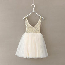 Cute Baby Kids Girls Princess Sequins Toddler Tulle Lace Tutu Party Dress 2-7Y