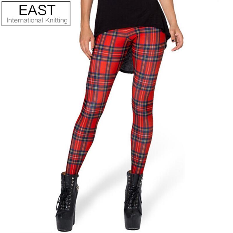 EAST KNITTING X 355 2015 Women New font b Tartan b font Red Toasties Leggings Montage