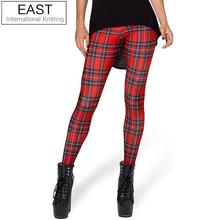 EAST KNITTING X-355 2015 Women New Tartan Red Toasties Leggings Montage Red Punk Leggings Plus Size XL FREE SHIPPING