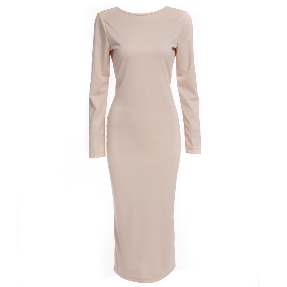 VESTLINDA Bodycon Sheath Dress Little Black Long Sleeve Party Dresses Women Back Full Zipper Robe Sexy Femme Pencil Tight Dress 22