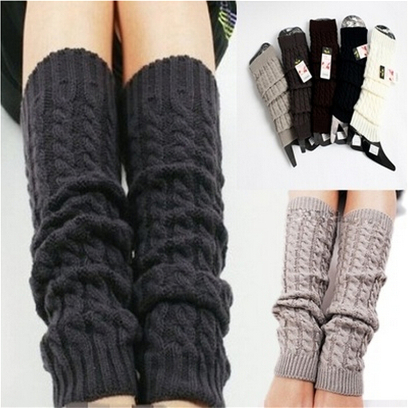 Fashion Women Lasies Winter Warm Leg Warmers Knitted Crochet Long Socks 2017 Hot 