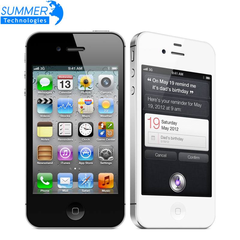 Original Unlocked Apple iphone 4S Cell phones 3 5 Retina IPS 16GB ROM Mobile Phone 8MP
