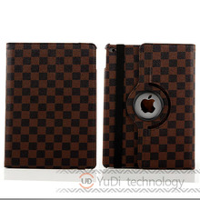 High Quality For iPad 6 Case Plaid Design Business Folio PU Leather Protective Skin For Apple