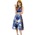 2016 new summer models Peony Retro High waist big dress Waist Thin dress Wild summer dress
