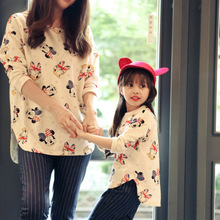 2016 spring new children’s clothing a generation of fat cartoon duck cotton shirt Family fitted mother of women Family PackQW-4