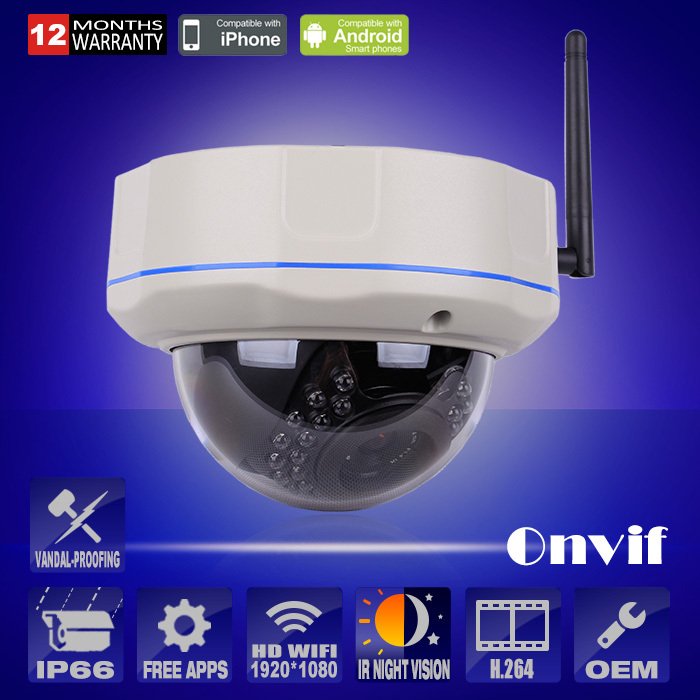 Onvif 2 0 MP 1080P HD IP Camera WIFI Vandalproof Dome IR Camera P2P H 264