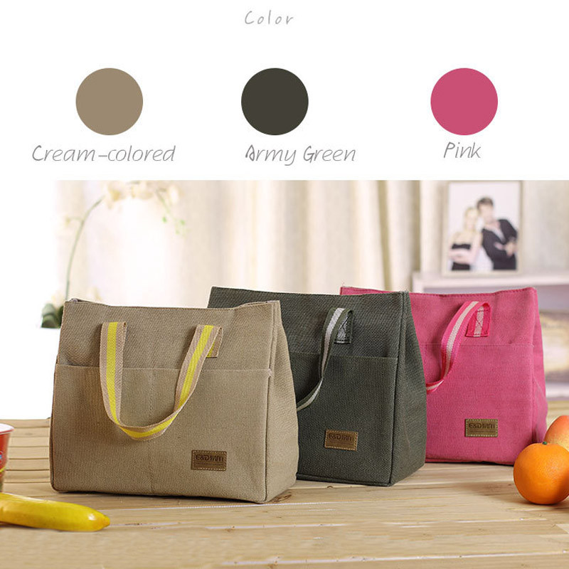 Hot Popular Lunch Bag & Fashion Thermal Insulated Lunch Bag Tote Cooler Canvas Bag Bento Lunch Pouch bolsa termica Smile