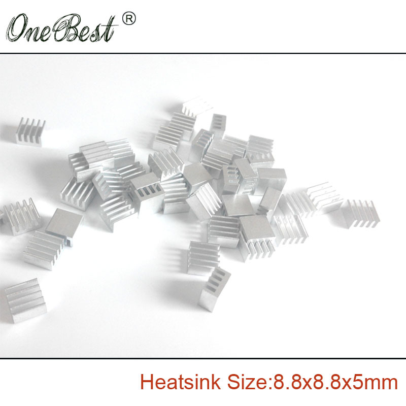 50Pcs Aluminum Extruded heatsink 8 8 8 8 5mm Electronic chip cooling radiator cooler for A4988