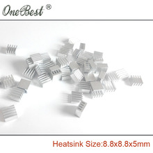 50Pcs Aluminum Extruded heatsink 8.8 * 8.8 * 5mm Electronic chip cooling radiator cooler for A4988 chip free shipping