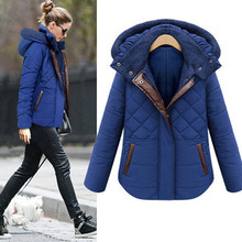 eBay Hot Sale! 2014 Fashion Leather Splice Winter Jacket Women Warm Slim Jackets Coat Plus Size Hooded Overcoat Casual Outwear