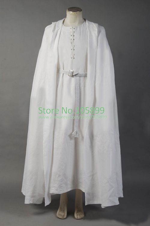 The Lord of the Rings Gandalf Costume White Robe Cape