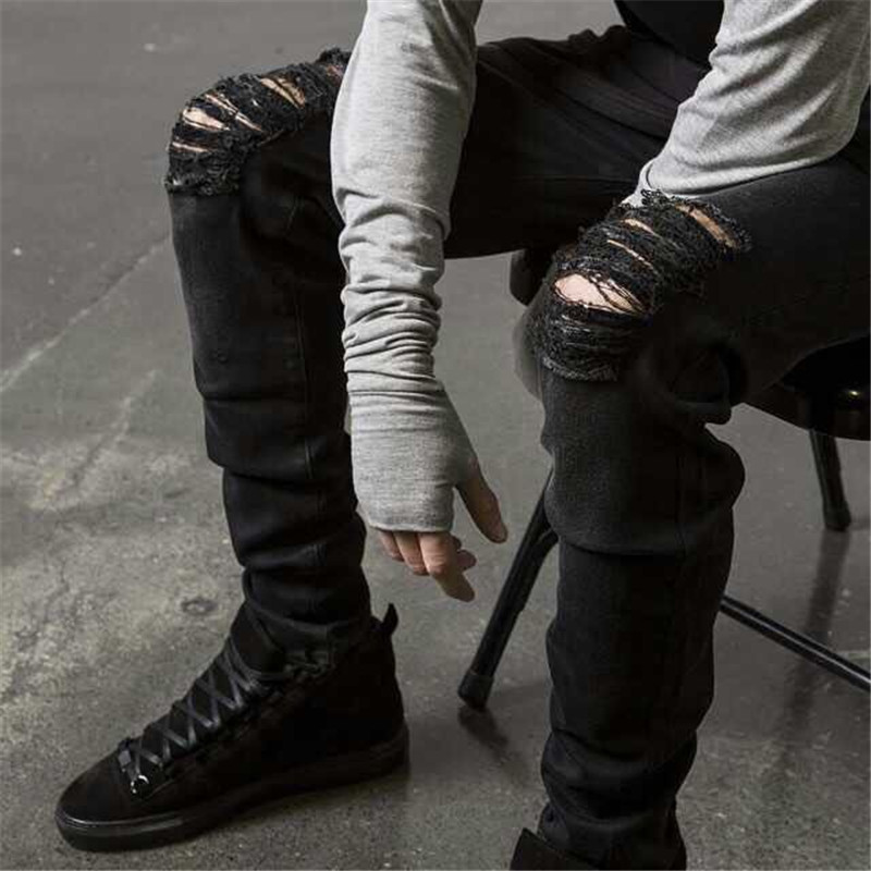 Ripped jeans heren zwart