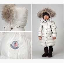 2016children’s clothing winter baby down coat male female child down coat medium-long kimi beige small