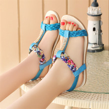 Summer women sandals 2016 gladiator sandals women shoes rhinestone soft bottom flat shoe sandalias mujer ladies shoes flip flops