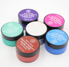 colored hair mud One-time hair dye Styling Cream purple/wine/red/green/grandma grey/rose red/blue/wax hair temporary dye cream