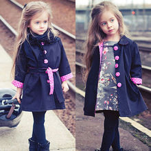 2016 New Girl’s Fashion jackets Girls Outerwear Trench size 100-130cm Children’s Coat Spring Autumn Baby Coats 2-7years