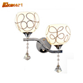 Hghomeart Fashion Frosted Glass Lampshade Wall Lamp Crystal Led Sconce Loft Home Lighting Modern Bedroom Mounted