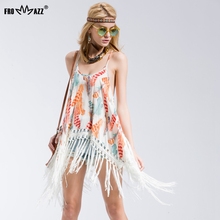 FROMMAZZ 2016 Summer New Women Lady Fashion Causal Sexy Chiffon Tassel Print Vest T Shirt Tops Tank Clubwear FS16030