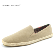 espadrilles man s casual shoes canvas espadrilles flat for man s fashion rubber jute loafers black