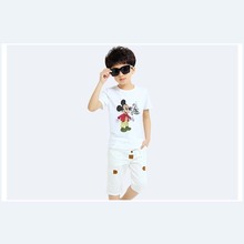 Free shipping 2016 new Summer colourful Mickey cartoon Baby Kids Girls Boys 100 cotton Tees Tops