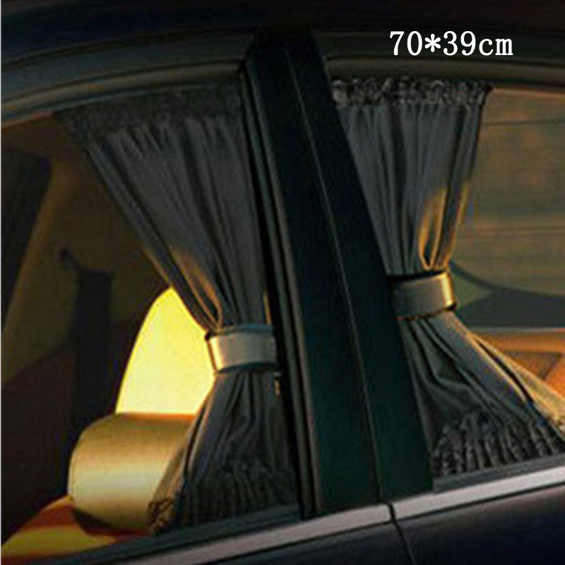 2PCS 70*39CM Big Size Adjustable Car Window Curtain UV Sunshade Visor blinds Auto Rear Valance car sun shade car-styling 2PCS 70*39CM Big Size Adjustable Car Window Curtain UV Sunshade Visor blinds Auto Rear Valance car sun shade car-styling