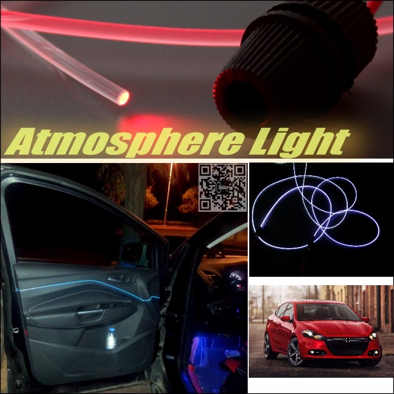 Car Atmosphere Light Fiber Optic Band For Dodge Dart 2012~2015 Furiosa Interior Refit No Dizzling Cab Inside DIY Air light