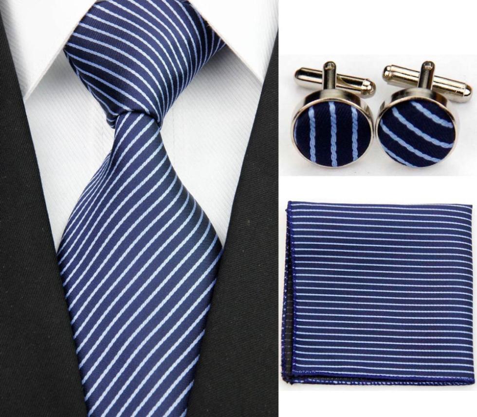 SNT0110 Free Shipping Wholesale Striped Ties For Men Polyester Set 9 5cm Wide Woven Ties Set