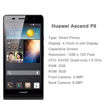 3G Original Huawei Ascend P6 P6S Hi3620 Quad Core 1 6GHz 4 7 Android 4 2