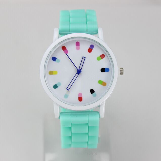 Hot Sale Women Watch 2015 Fashion Geneva Casual Watch Silicone Wristwatch Girls Women Men Quartz Watch