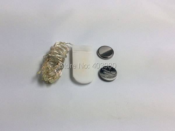 Micro LED string light, 1m 10lights silver wire Waterproof Battery operated led string light for ...