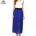 2016 summer new fashion faldas korean style Chiffon maxi skirts womens autumn winter jupe high waist