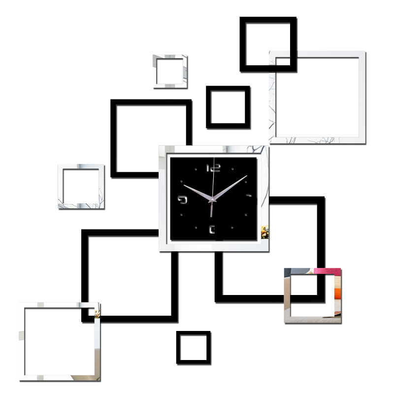 2016 living room new wall clock 3d diy clocks home decoration watch horloge murale quartz acrylic