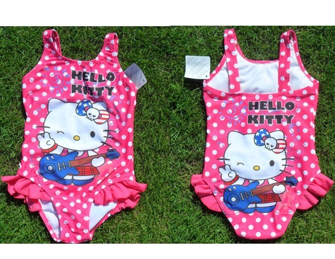 Girls Kids Baby Hello Kitty Cute Dot Swimsuit Swimwear Bathers monokine