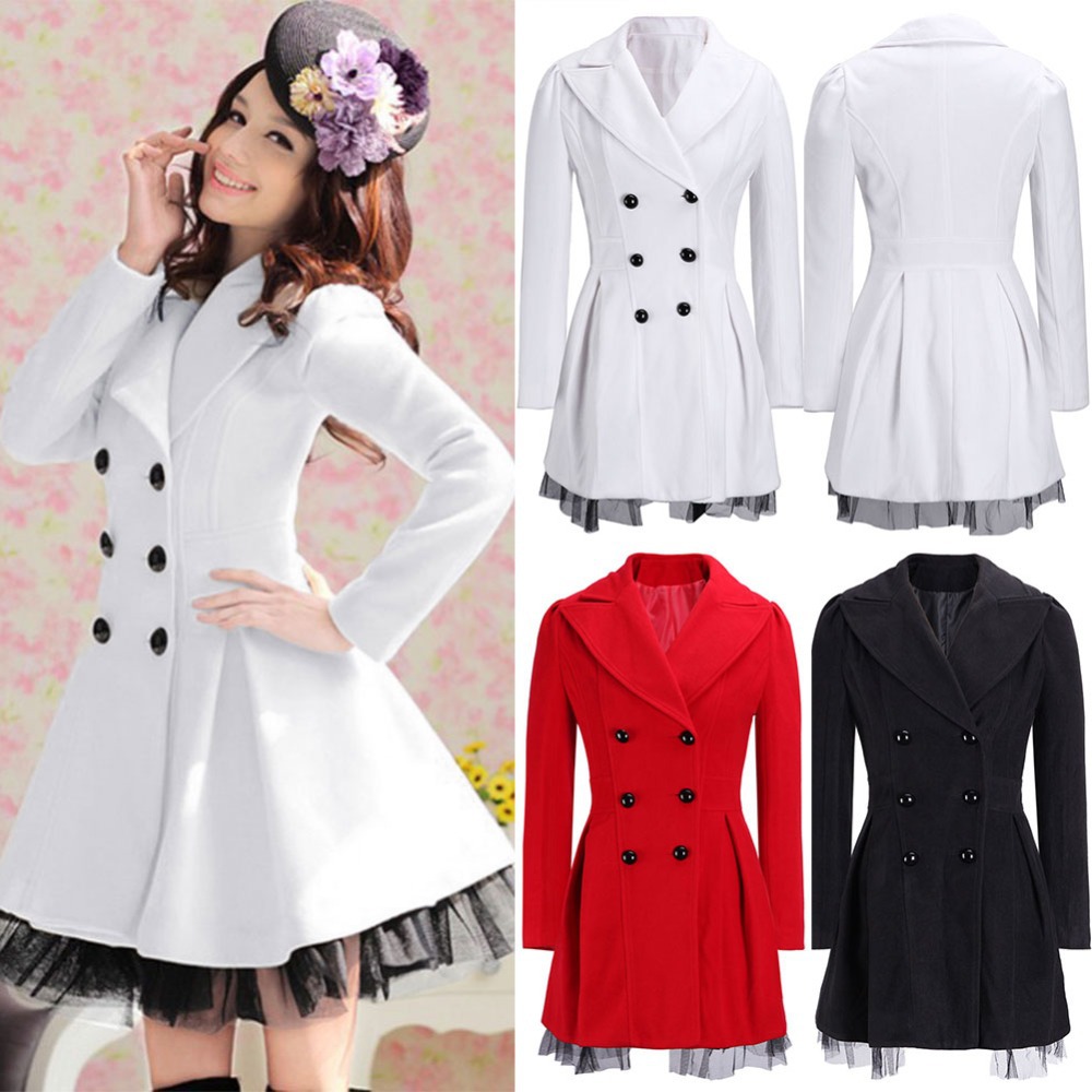 High Quality White Trench Coat Black Buttons-Buy Cheap White