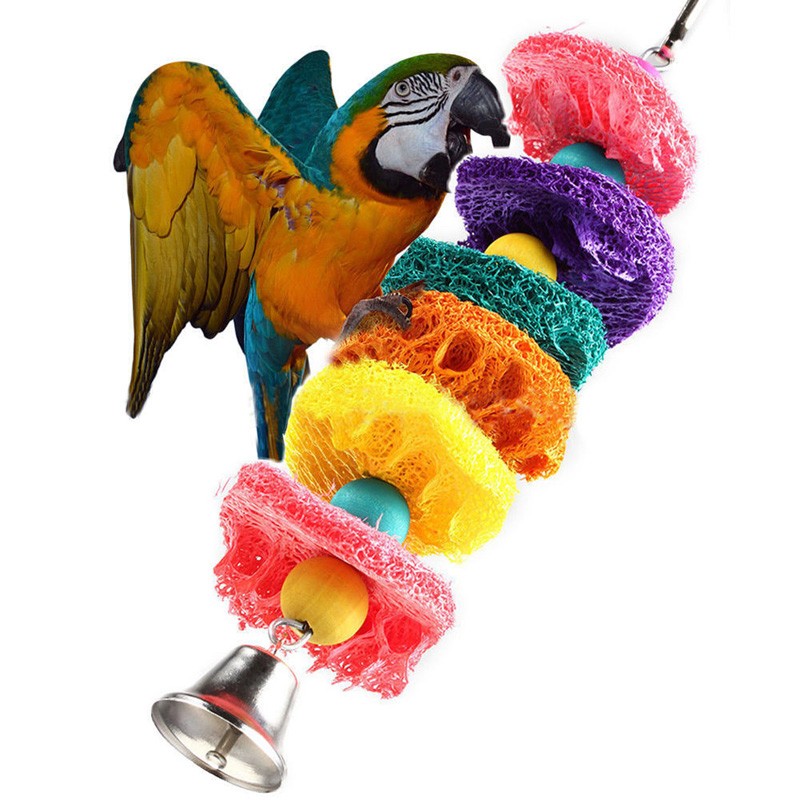Pet-Bird-Parrot-Parakeet-Budgie-Cockatiel-Cage-Hammock-Swing-Toy-Hanging-Toy-Chew-Toy-Free-Shipping